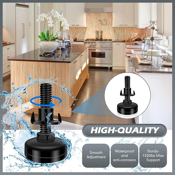 Holimax 10 Set Adjustable Furniture Leveling Feet, Adjustable Leg Levelers - Image 5