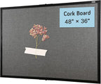 Gideal Large Bulletin Board 36 x 48, Cork Boards by GIDEAL