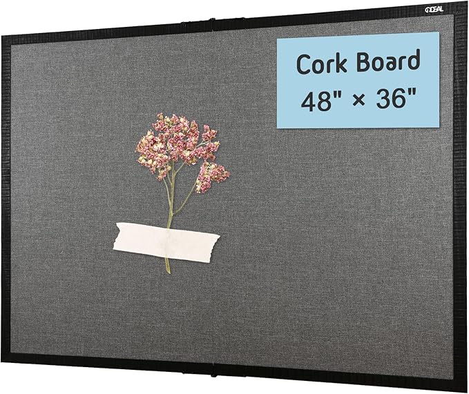 Gideal Large Bulletin Board 36 x 48, Cork Boards by GIDEAL