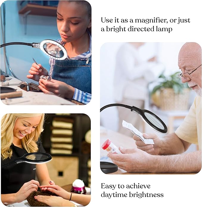 Brightech LightView Pro Flex 2 in 1 Magnifying Desk Lamp, 2.25x Light Magnifier - Image 6
