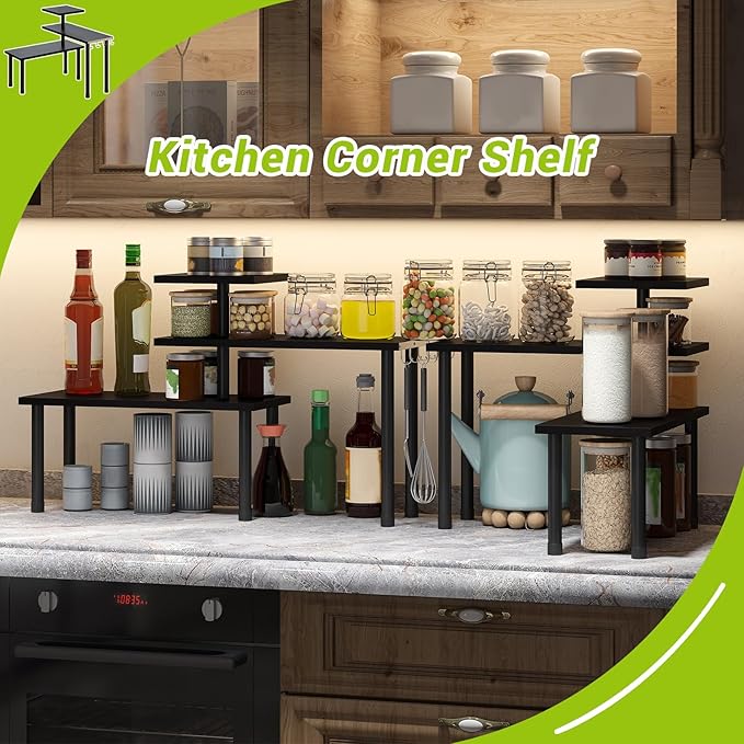 BMOSU Kitchen Corner Shelf Countertop Organizer - Image 2