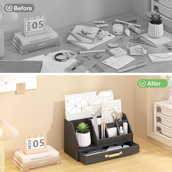 Wisuce Bamboo Mail Organizer Countertop - Image 4
