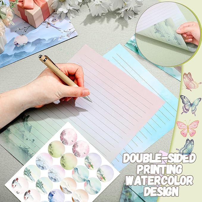 TaoBary 160 Pcs Stationery Paper Set 50 Double Sided Stationery Papers - Image 3