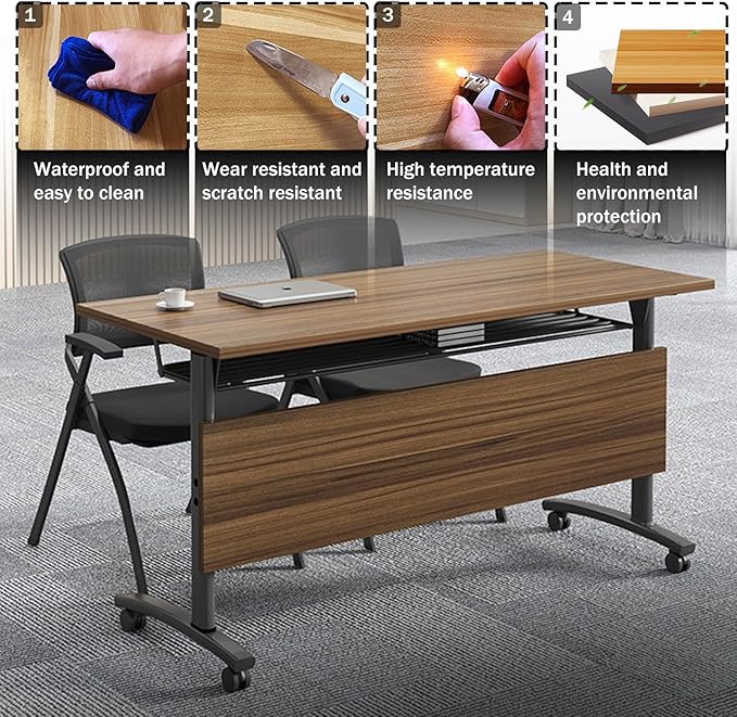 Foldable Conference Table, Modern Mobile Meeting Table - Image 5