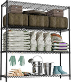M MZG Stand Shelf Wire Rust-Proof Outdoor Storage Shelving 4-Tier Utility