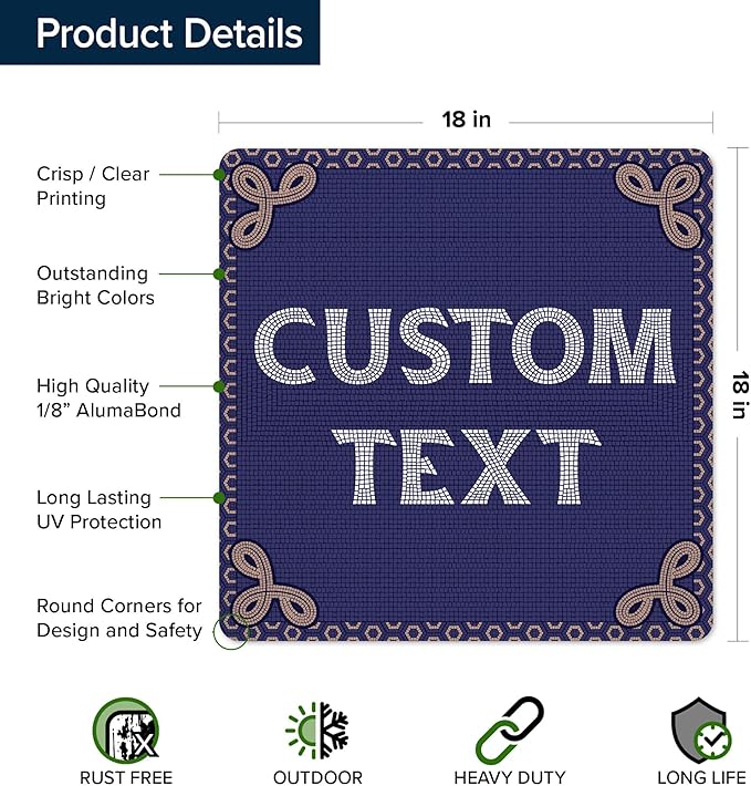 Custom Sign, Custom Street Sign, 11 Font Colors, 13 Font Styles, 4 Hole Options - Image 6