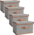 Tuza 4 Pack Storage Bins with Lids, Collapsible Closet Organizer Container by TidySpaceSoftlyStyled