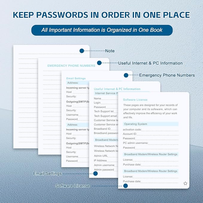 Password Keeper Book with Alphabetical Tabs，4.3"x5.7" Small Password Books - Image 4
