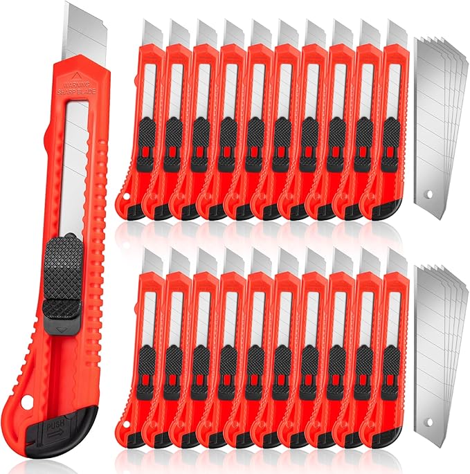 JOYUMY 20 Pack Utility Knife, Box Cutter Retractable, Box Knife by JOYUMY