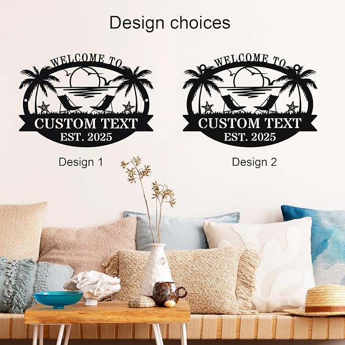 Personalized Metal Beach Sign | Custom Coastal Wall Decor - Image 2