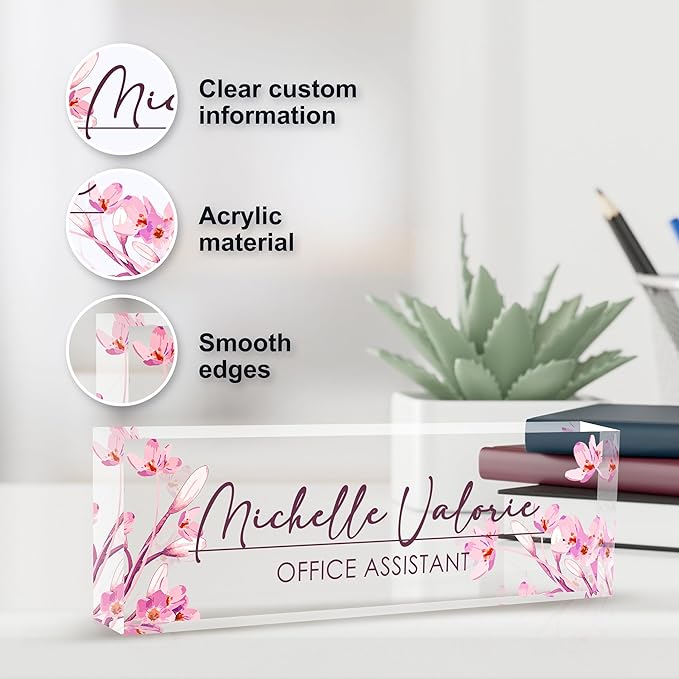 Personalized Name Plate for Desk, Custom Desk Name Plate, Acrylic Name Plate - Image 3