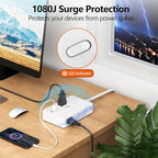 Surge Protector Power Strip 10 FT Flat Extension Cord ，10 AC Outlets & 4 USB - Image 4