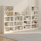 blini 3-Shelf Bookcase White Wooden Bookshelves 33in Wide Floor Standing - Image 7