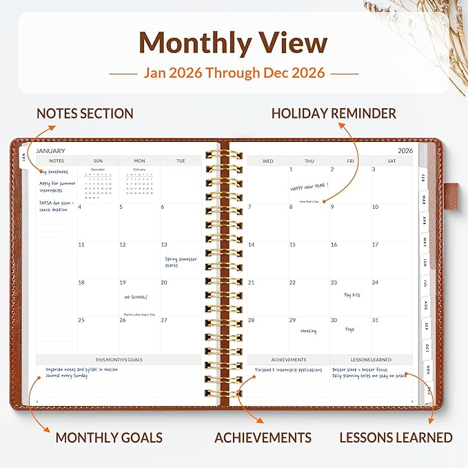 SUNEE 2026 Planner 5.9" x 8.3" – Dated Productivity Planner - Image 4