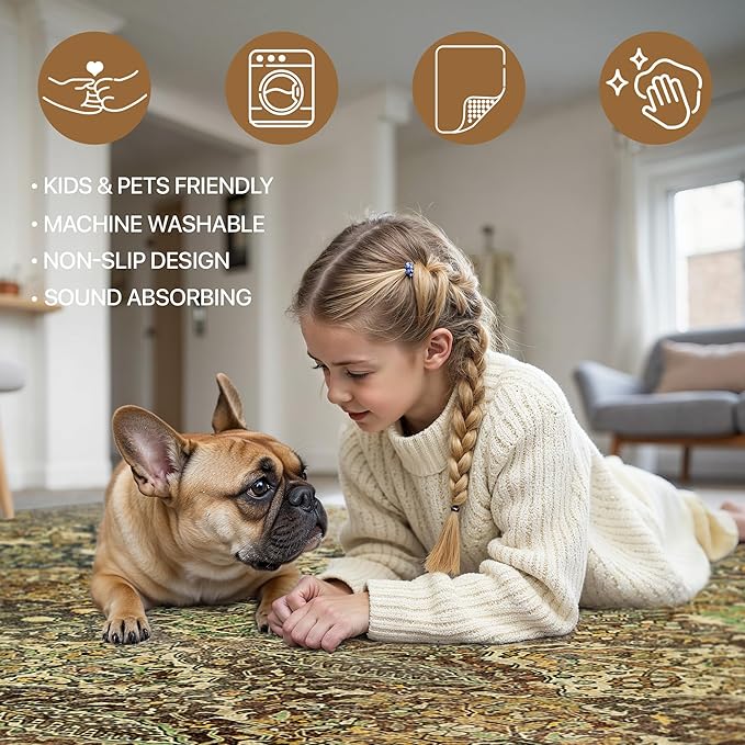 GENIMO Runner Rug 2x7 Machine Washable Non Slip Vintage Hallway Runner Rug - Image 5