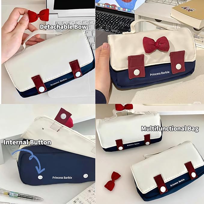 Fiaoudm Cute Bow Pencil Case – Durable Single Compartment Stationery Organizer - Image 4