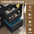 Vabches File Cabinet with 3 Drawers, Farmhouse Lateral File Cabinet Fits Files - Image 5