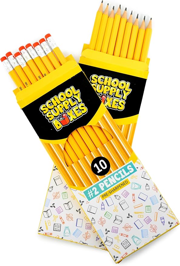 School Supply Boxes | 10 ct. Wooden Pencil Pack | 12 Packs | Pre-Sharpened No. - Image 2