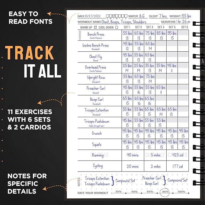 Nextnoid Hardcover Fitness Journal Workout Planner - Image 2