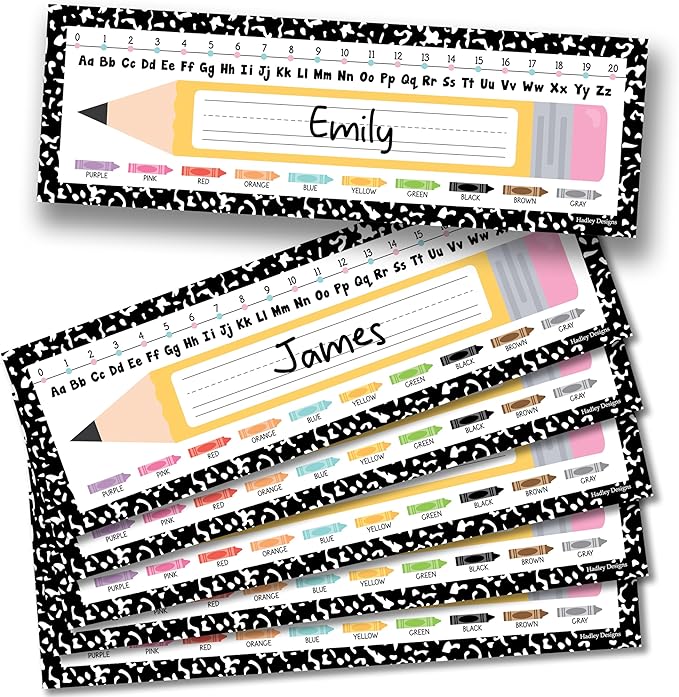 Desk Name Tags for Classroom – 36 Student Name Plates for Classroom Kindergarten by HadleyDesigns