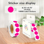 PARLAIM 3/4 Inch Roll Color Coding Labels, 10000 per 10 Rolls Round Permanent - Image 2
