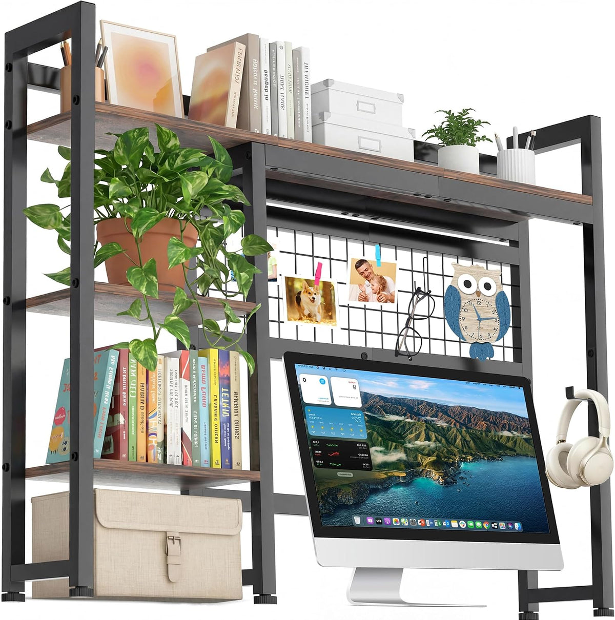IBVIVIC Desktop Shelf, 38.5'' Desktop Organizer Shelf for Computer Mo...