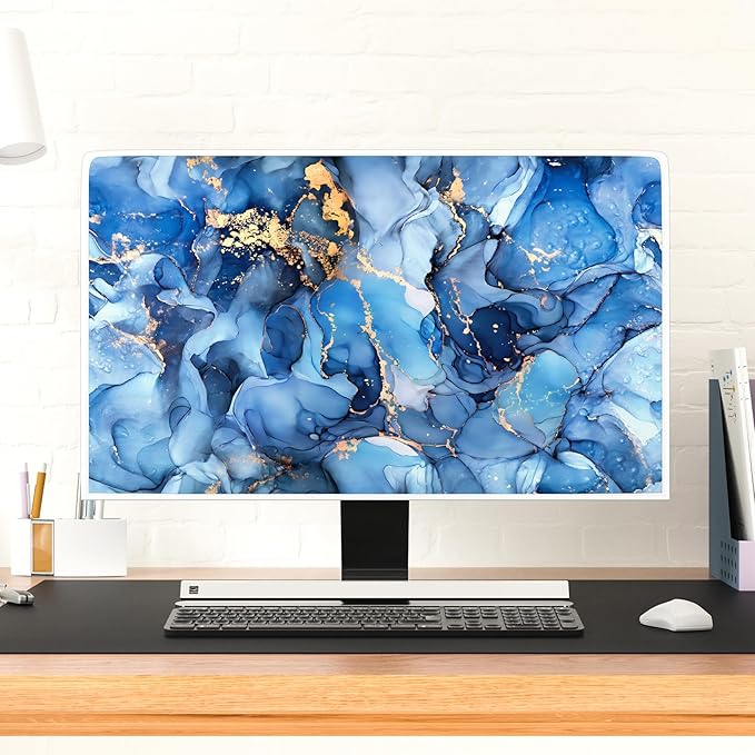 Baocicco Navy Blue Gold Marble Waterproof TV Dust Cover 65 Inch Creative - Image 4