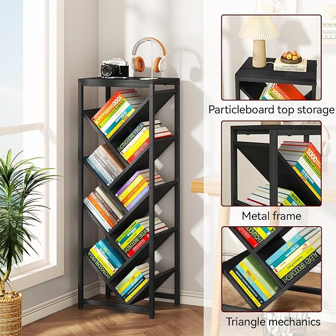 IBUYKE 9 Tier Tree Bookshelf, Floor Standing Wood Bookshelf - Image 7