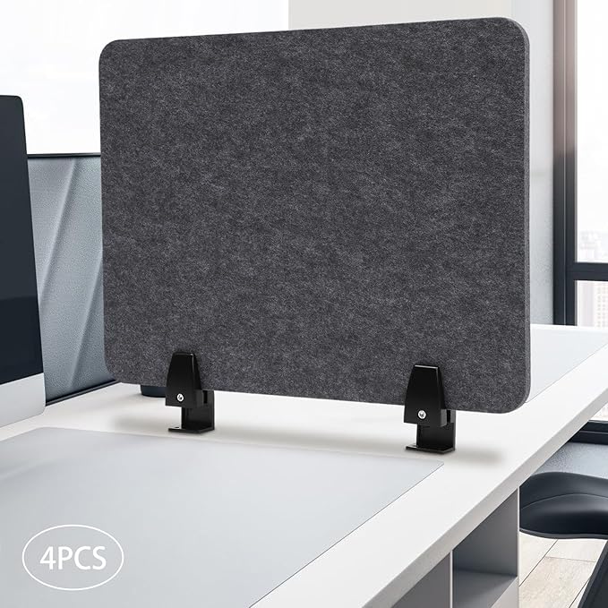ReFocus Raw Clamp-On Acoustic Desk Divider Mounted Privacy Panel Set – Reduce - Image 4