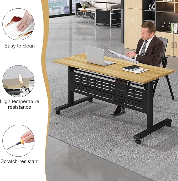 JEHUJD Conference Table, 55.1''Folding Conference Room Table - Image 5