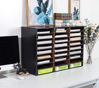TQVAI Wood Literature Organizer, 27 Slots Hold 13500 Sheets A4 Papers, Wooden - Image 2