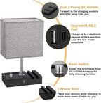 bedside table lamp for bedroom nightstand - stepless showing dimensions