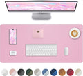 Pink Desk Mat, PU Leather Desk pad Large Mouse Pad, Non-Slip Desk Pad, by AFIING