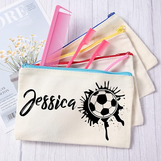Reginary 80 Pack Canvas Zipper Makeup Bags Bulk Pencil Pouches Blank DIY Craft - Image 6