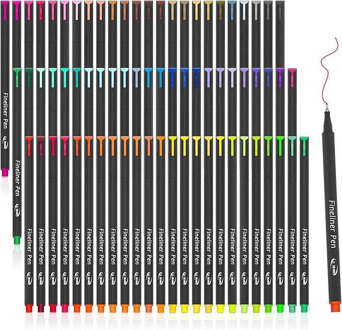 Tebik 80 Pack Planner Colored Pens, 72 Colors Drawing Pens by Tebik