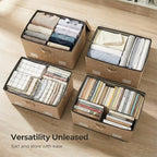 PRANDOM Storage Bins with Lids Jute Fabric Foldable Storage Boxes Organizer - Image 4