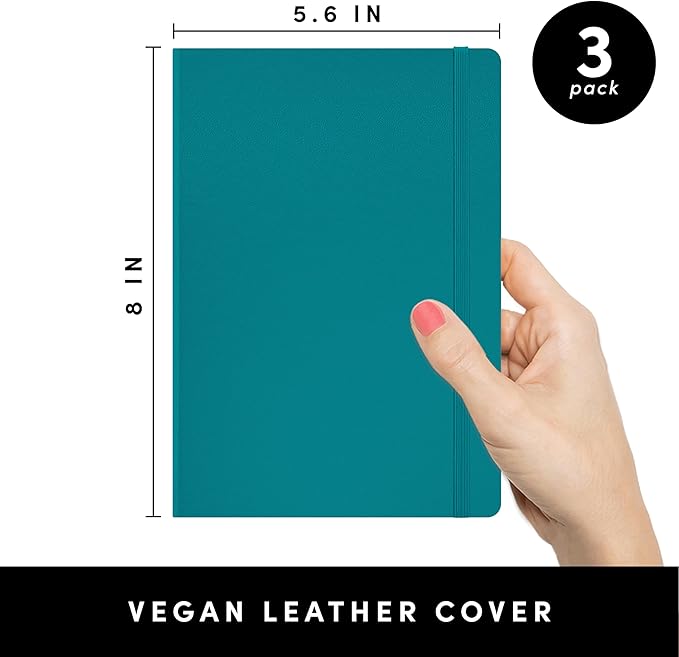 PAPERAGE Lined Journal Notebook, 3 Pack, 160 Pages, Medium 5.6 in x 8 in - Image 2