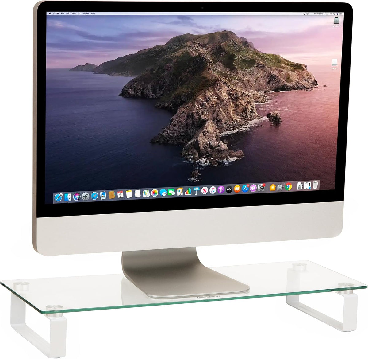 Mind Reader Monitor Stand, Contemporary, Desktop Organizer, Laptop Riser, Off...