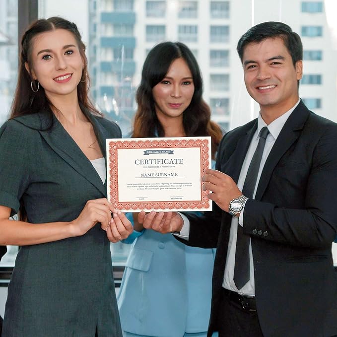 Elite Red & White Parchment Certificate Papers - Image 6