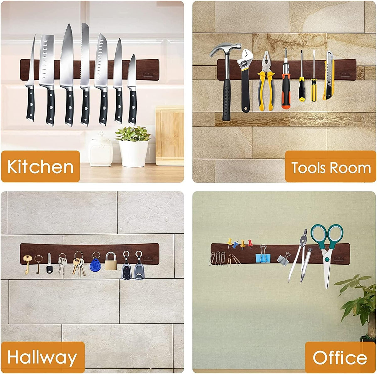hoshanho magnetic knife strips, magnetic knife holder for, package contents