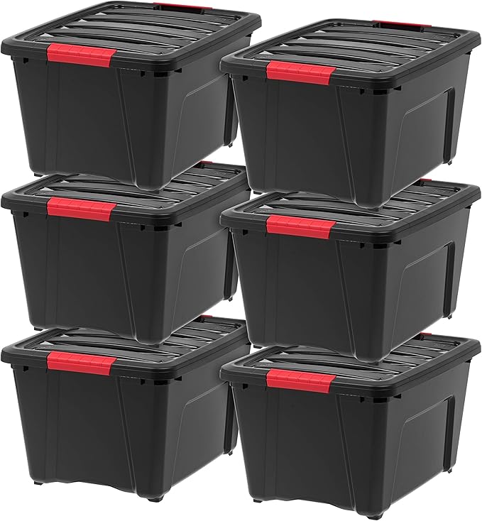 IRIS USA 32 Qt Stackable Plastic Storage Bins by IRISUSA
