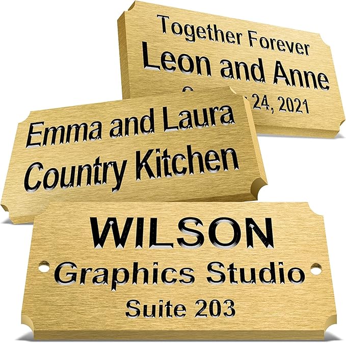 Personalized Name Plates, Deep Engraved Plaque, Brass Trophy Plates Engraved by Caramel
