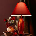 GO&SO 2Pcs Large Lamp Shades Burgundy Fabric Lampshade, 6.5" Top x 16.3" Bottom - Image 4