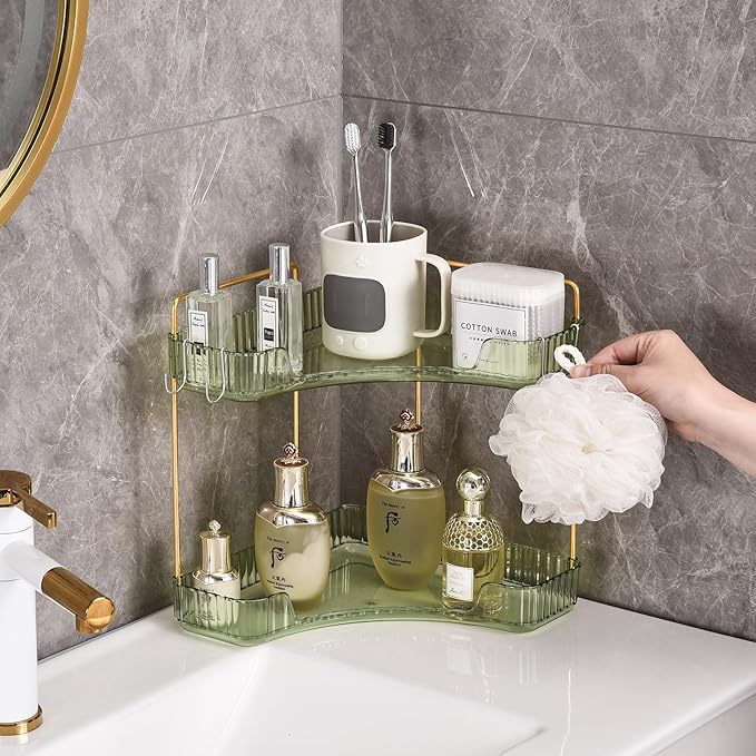 Trdongxu 2-Tier Corner Bathroom Organizer Countertop - Image 4