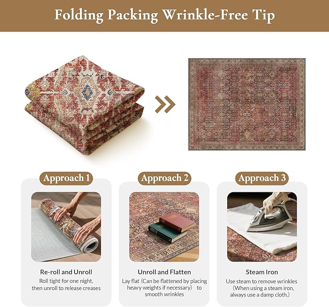 GENIMO 2x5 Runner Rugs for Hallway, Machine Washable Non Slip Vintage Rugs - Image 9