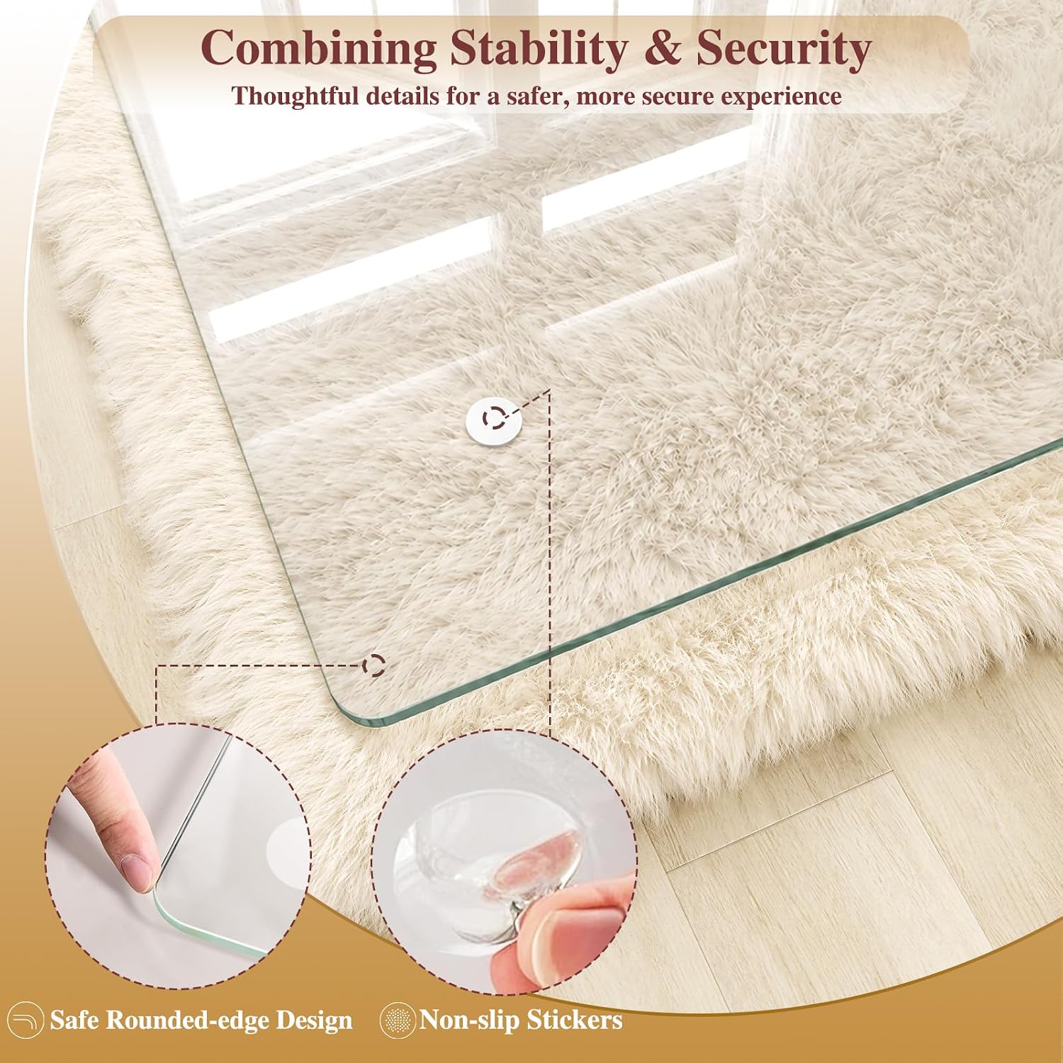 Tempered Glass Chair Mat for Carpet, 30"x42" Clear Floor Mat | Office Chair Mat for Rolling Chairs Carpet & Tile Floor with Rounded and Polished Edges, Noise-Free Gliding Shatterproof
