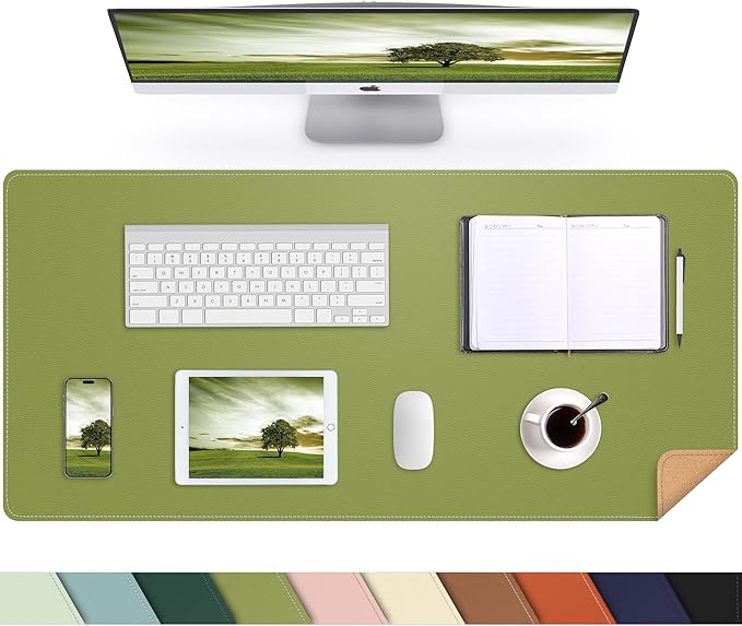 Leather Desk pad Protector, Large Desk mat by AFIING