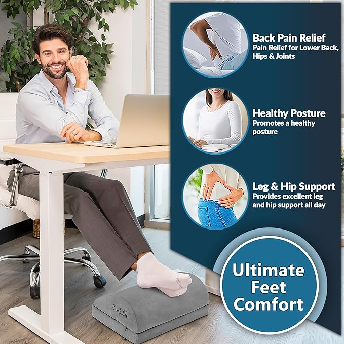 ComfiLife Foot Rest for Under Desk at Work – Adjustable Desk FootRest for - Image 3