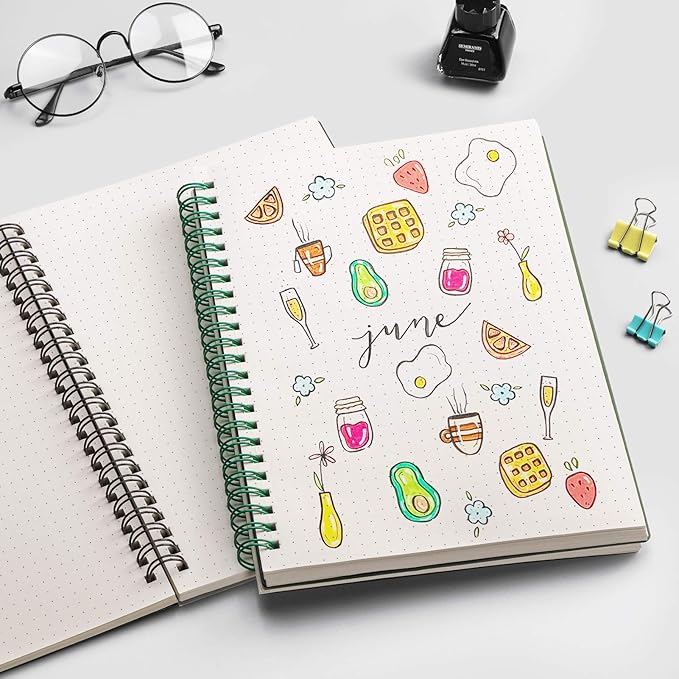 EMSHOI Dotted Journal Spiral Notebook 7.48" x 10.15" - Image 6