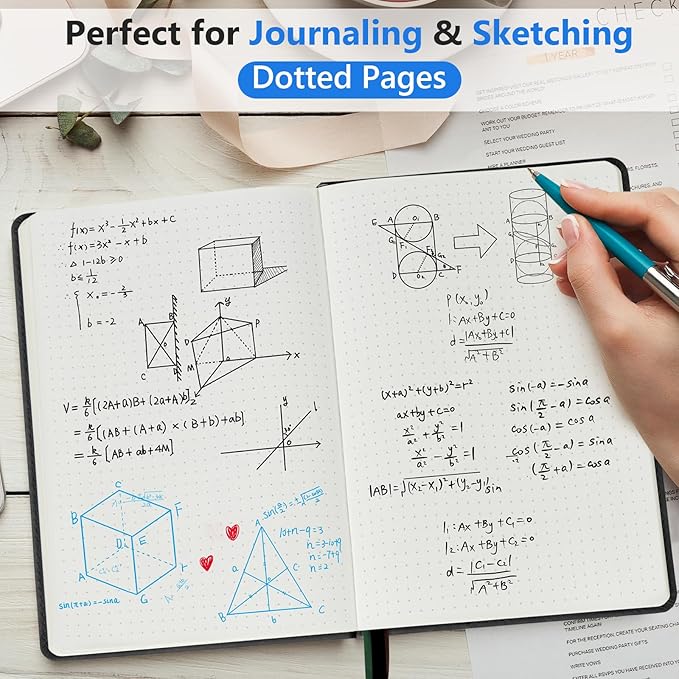 PERCUN Dotted Journal Notebook for Men & Women, 160 Pages Dot Grid notebook for - Image 3